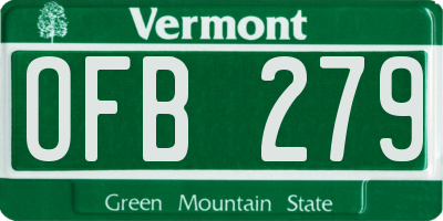 VT license plate OFB279