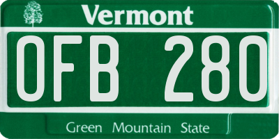 VT license plate OFB280