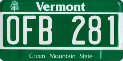 VT license plate OFB281