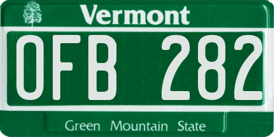 VT license plate OFB282