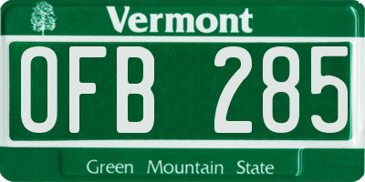 VT license plate OFB285