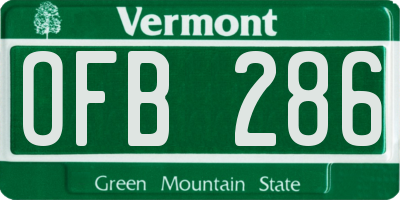 VT license plate OFB286