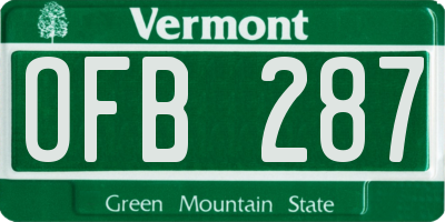 VT license plate OFB287