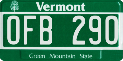 VT license plate OFB290