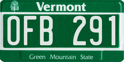 VT license plate OFB291
