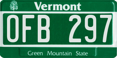 VT license plate OFB297