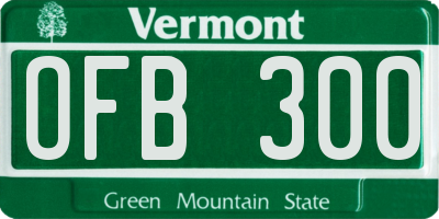 VT license plate OFB300