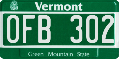 VT license plate OFB302