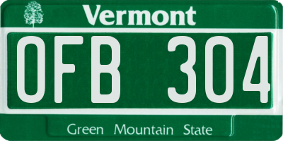 VT license plate OFB304