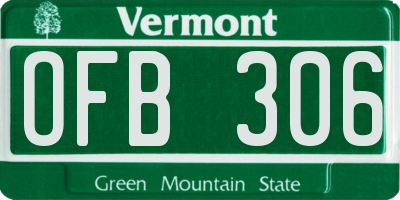 VT license plate OFB306