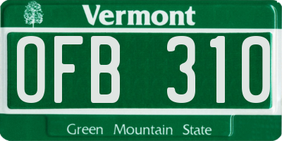 VT license plate OFB310