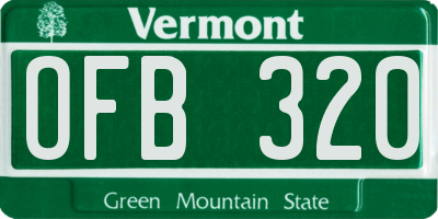 VT license plate OFB320