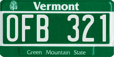 VT license plate OFB321