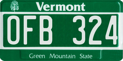 VT license plate OFB324