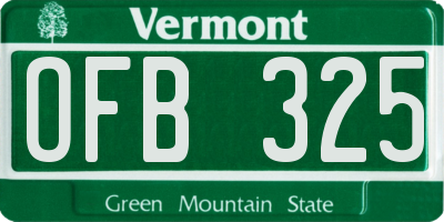 VT license plate OFB325