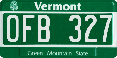 VT license plate OFB327