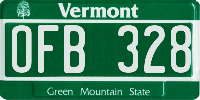 VT license plate OFB328