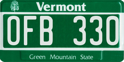 VT license plate OFB330