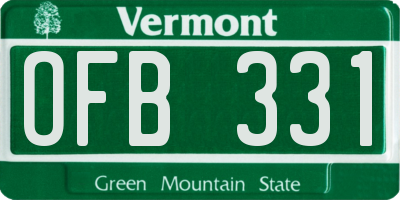 VT license plate OFB331