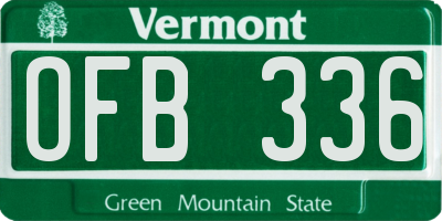 VT license plate OFB336