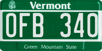 VT license plate OFB340