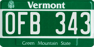 VT license plate OFB343