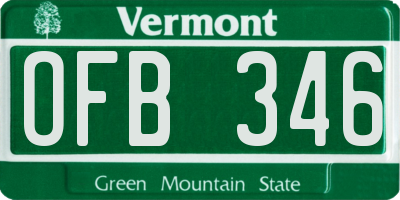 VT license plate OFB346