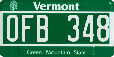 VT license plate OFB348