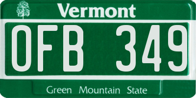 VT license plate OFB349