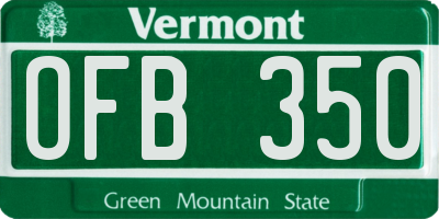 VT license plate OFB350