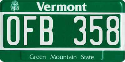 VT license plate OFB358