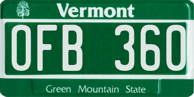 VT license plate OFB360