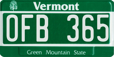 VT license plate OFB365