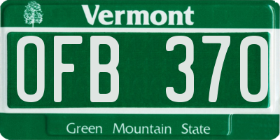 VT license plate OFB370