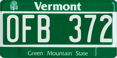 VT license plate OFB372