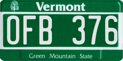 VT license plate OFB376