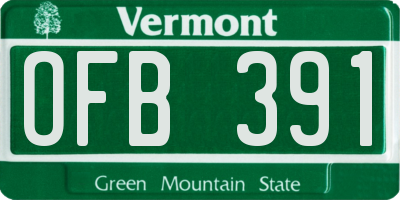VT license plate OFB391