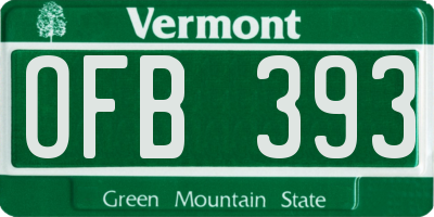 VT license plate OFB393