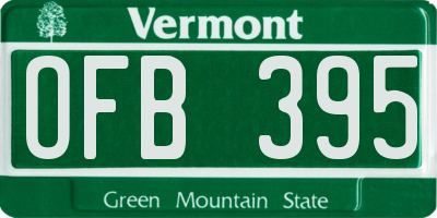 VT license plate OFB395