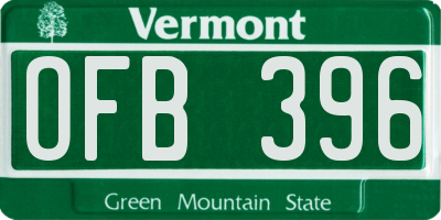 VT license plate OFB396