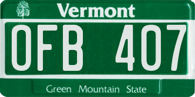 VT license plate OFB407