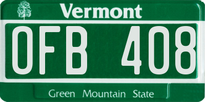VT license plate OFB408