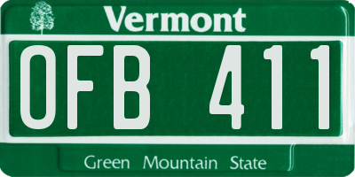 VT license plate OFB411
