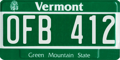 VT license plate OFB412