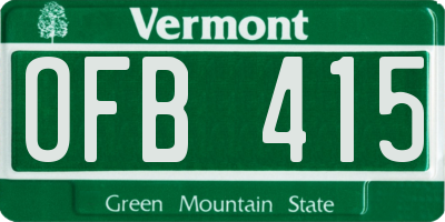 VT license plate OFB415