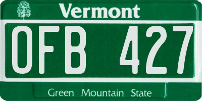 VT license plate OFB427