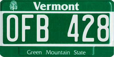VT license plate OFB428