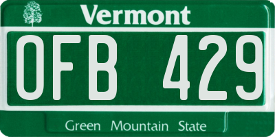 VT license plate OFB429
