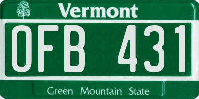 VT license plate OFB431