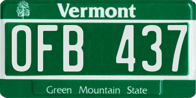 VT license plate OFB437